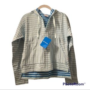 COLUMBIA NWT Ladies Melody Spring Jacket Full Zip Blue/Mint Green Stripe Large